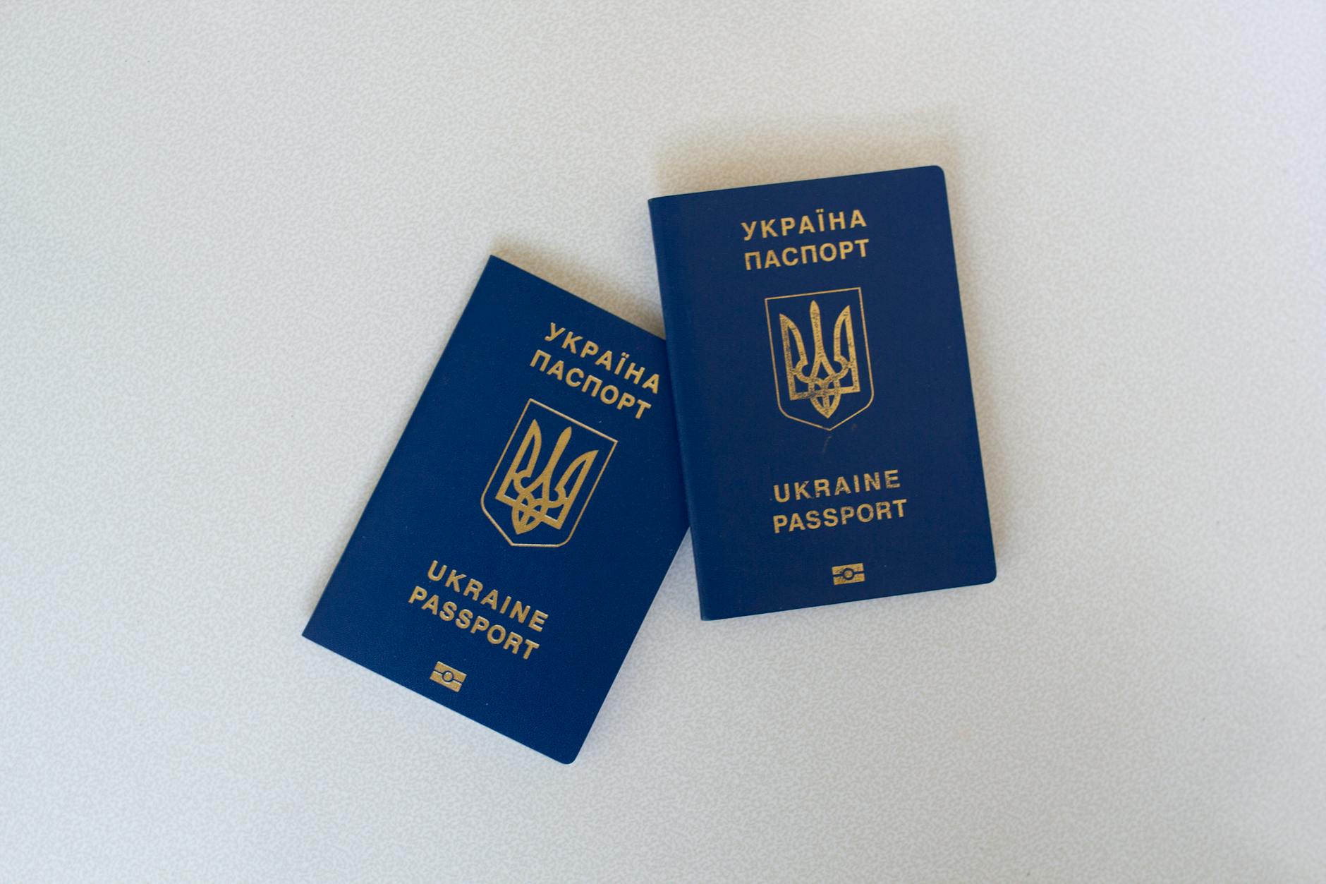 Ukrainian passports document representing KYC and AML compliance in crypto exchange identity verification procedures